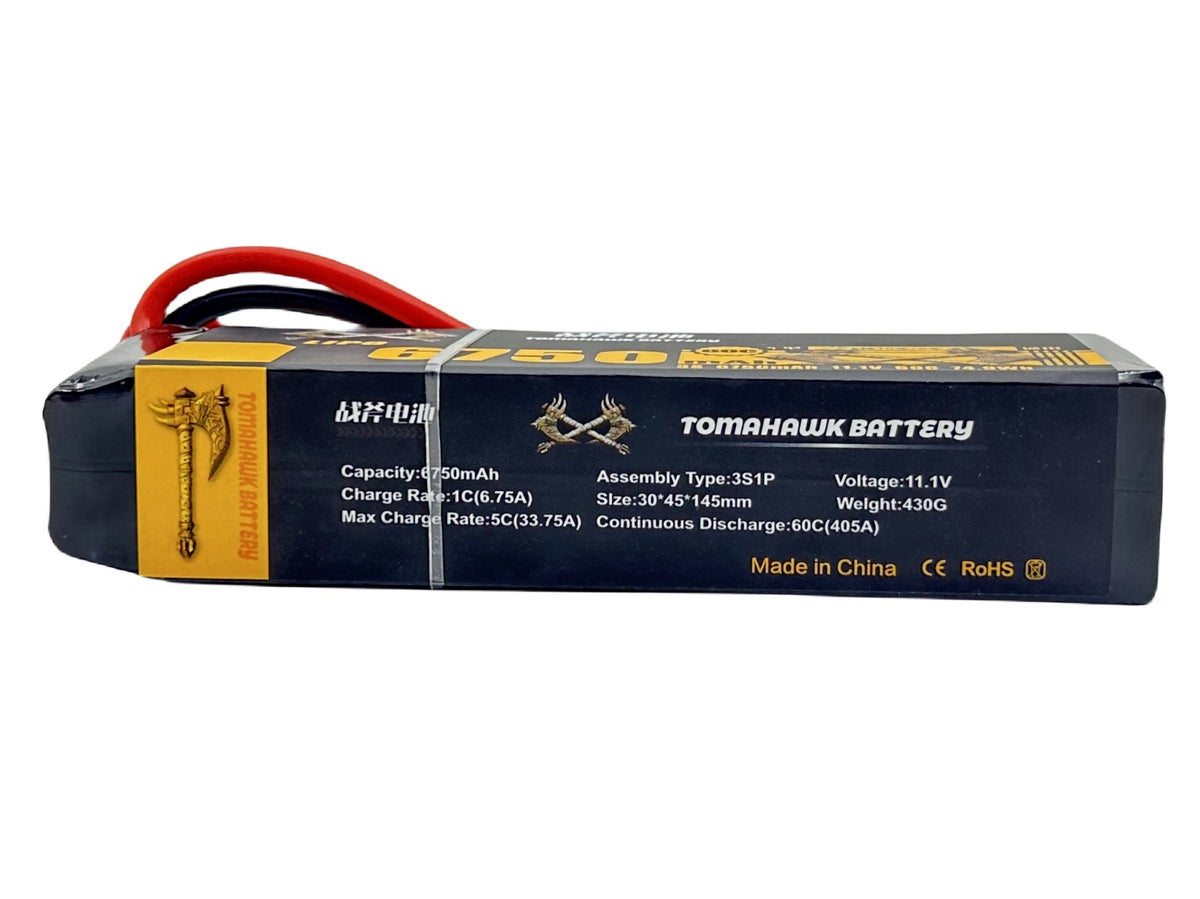 Tomahawk 3S 6750mAh 60C Hard Case LiPo Battery – 11.1V