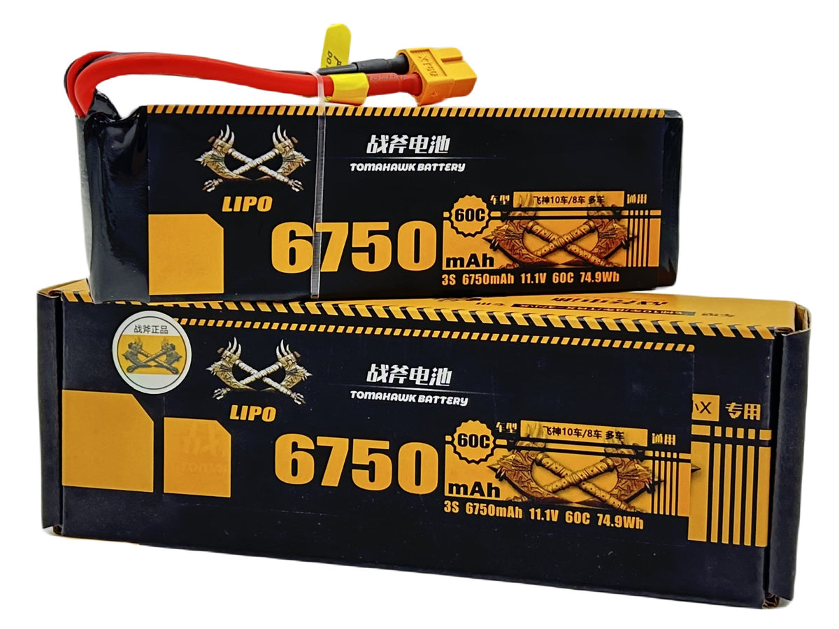 Tomahawk 3S 6750mAh 60C Hard Case LiPo Battery – 11.1V