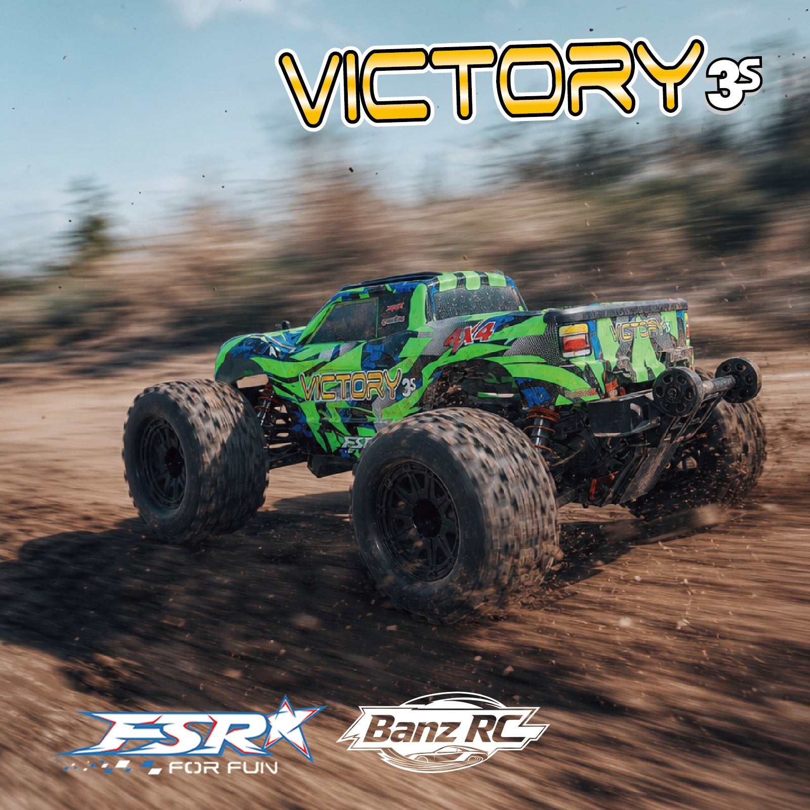 FSR Victory 1/10 Scale 3S Brushless Monster Truck RTR – 4WD Off-Road RC Truck