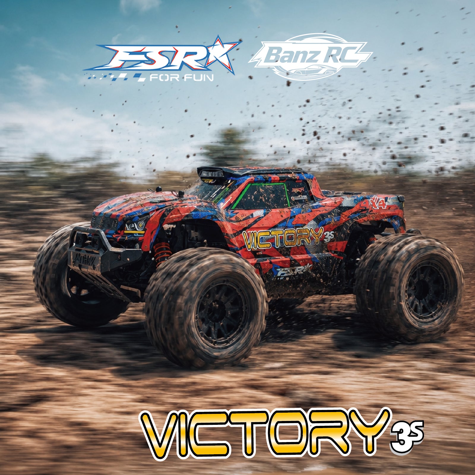 FSR Victory 1/10 Scale 3S Brushless Monster Truck RTR – 4WD Off-Road RC Truck