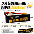 Tomahawk 2S 5200mAh 50C Hard Case LiPo Battery – 7.4V