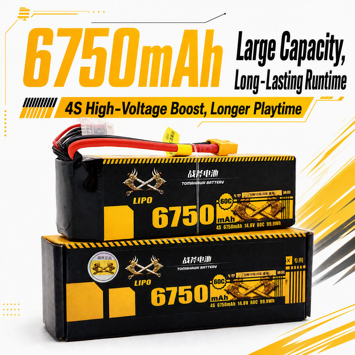 Tomahawk 4S 6750mAh 60C Hard Case LiPo Battery – 14.8V