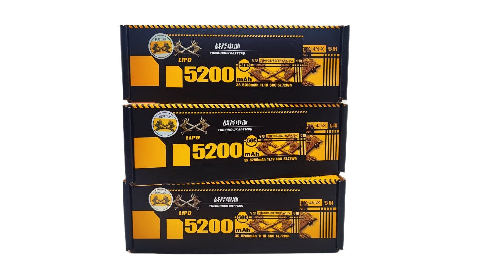 Tomahawk 3S 5200mAh 50C Hard Case LiPo Battery – 11.1V
