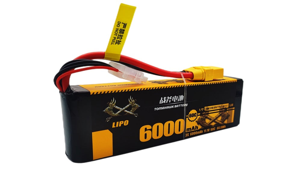 Tomahawk 3S 6000mAh 60C Hard Case LiPo Battery – 11.1V