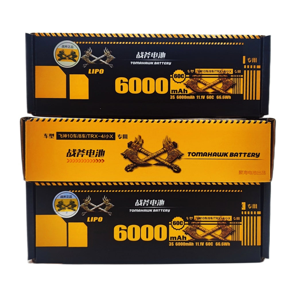 Tomahawk 3S 6000mAh 60C Hard Case LiPo Battery – 11.1V