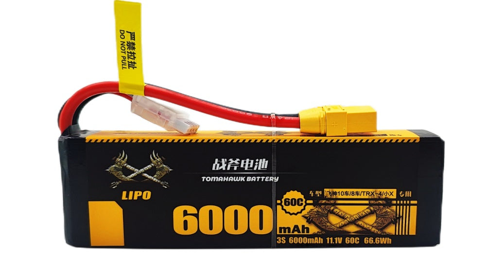 Tomahawk 3S 6000mAh 60C Hard Case LiPo Battery – 11.1V