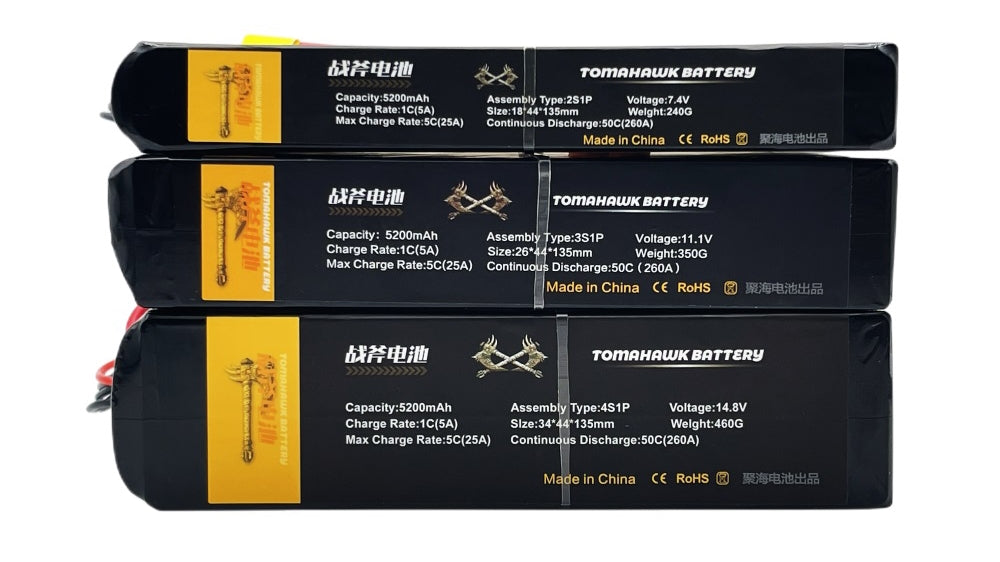 Tomahawk 4S 5200mAh 50C Hard Case LiPo Battery – 14.8V