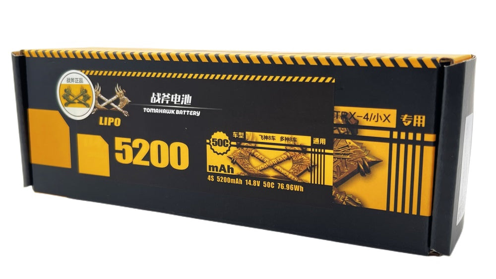 Tomahawk 4S 5200mAh 50C Hard Case LiPo Battery – 14.8V