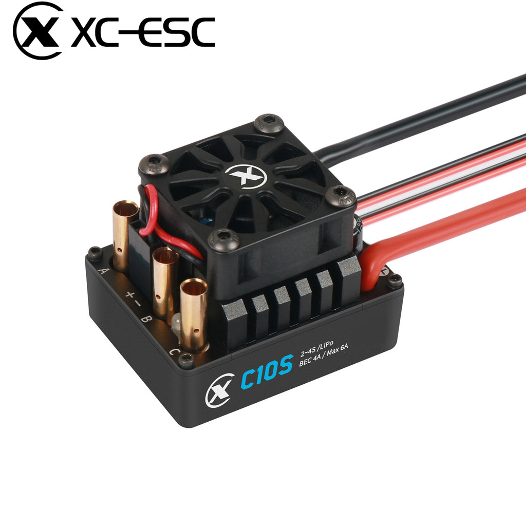 XC-ESC C10S 80A Brushless Sensorless ESC for 1/10 RC Cars with Bluetooth App Tuning & Adjustable BEC