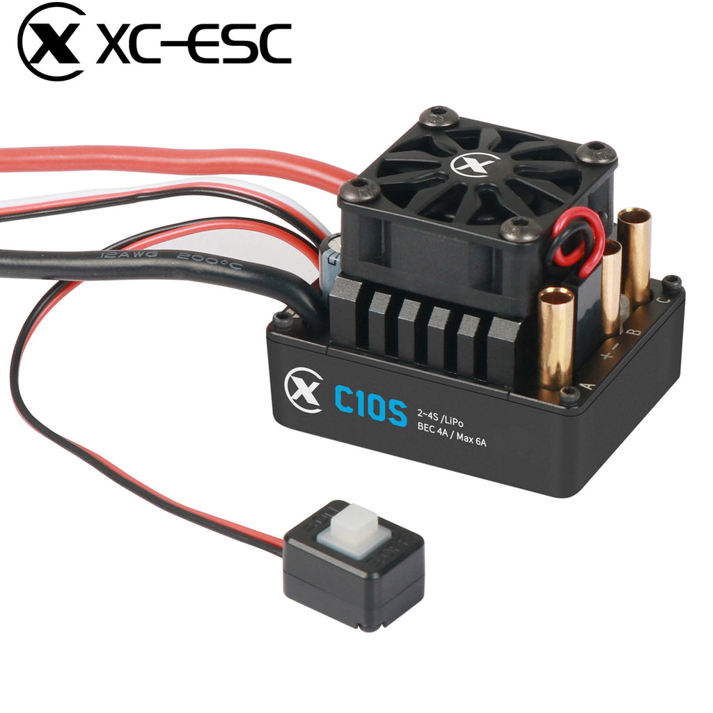 XC-ESC C10S 80A Brushless Sensorless ESC for 1/10 RC Cars with Bluetooth App Tuning & Adjustable BEC