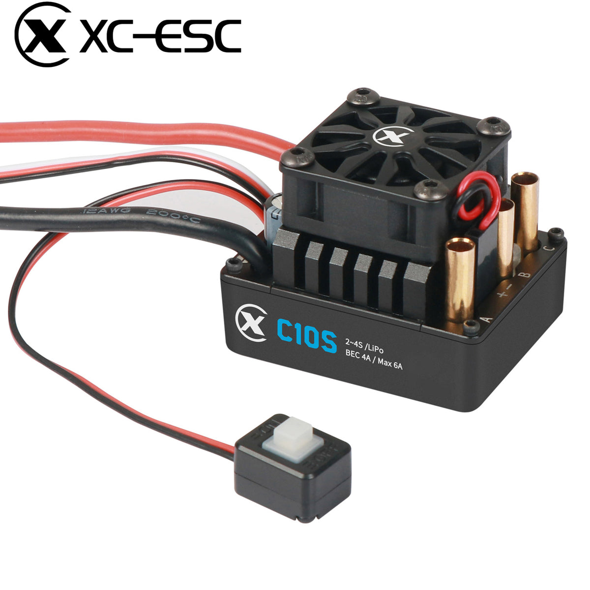 XC-ESC C10S 80A Brushless Sensorless ESC for 1/10 RC Cars with Bluetooth App Tuning & Adjustable BEC