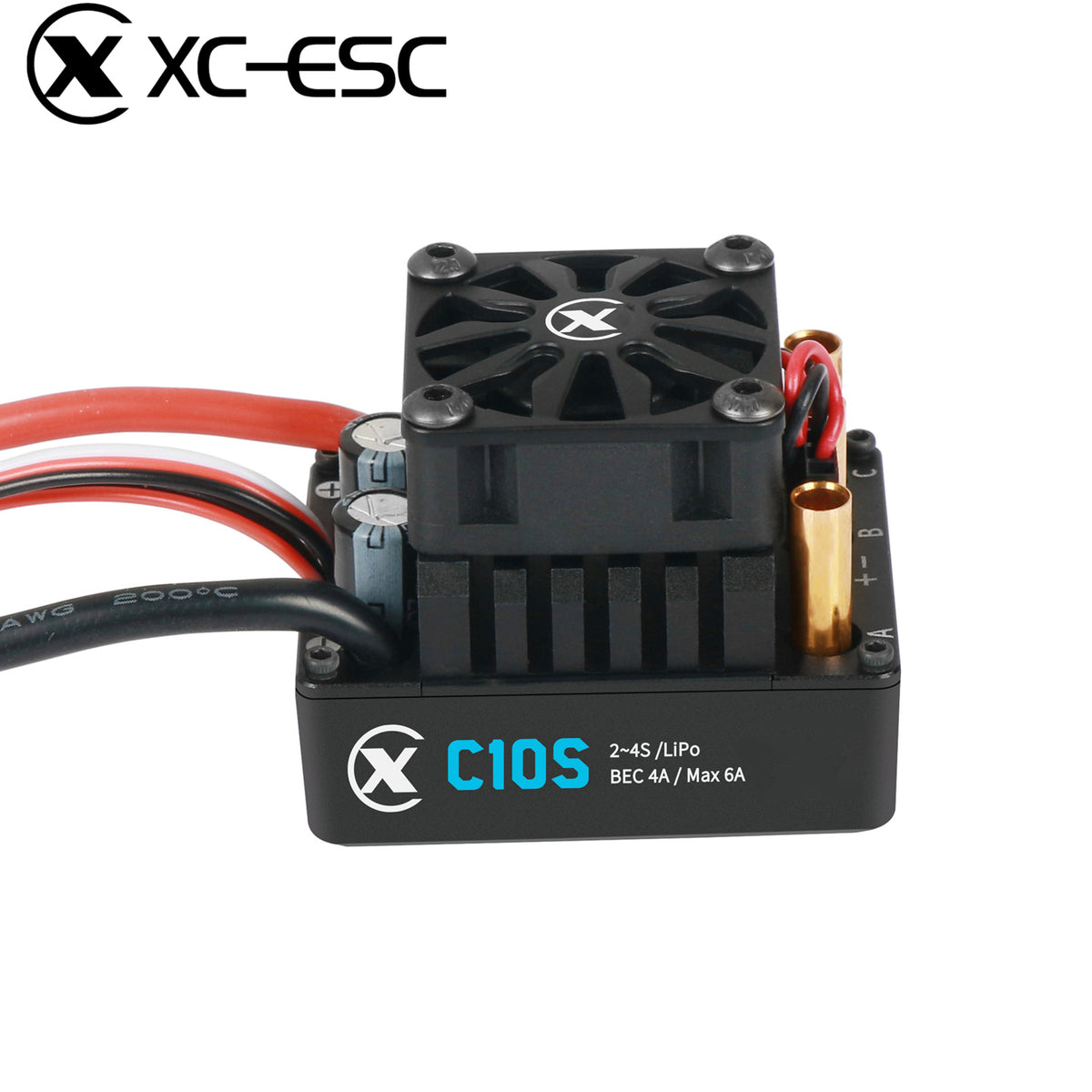XC-ESC C10S 80A Brushless Sensorless ESC for 1/10 RC Cars with Bluetooth App Tuning & Adjustable BEC
