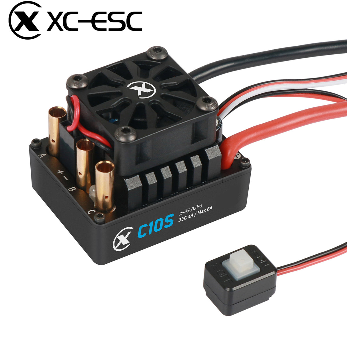 XC-ESC C10S 80A Brushless Sensorless ESC for 1/10 RC Cars with Bluetooth App Tuning & Adjustable BEC