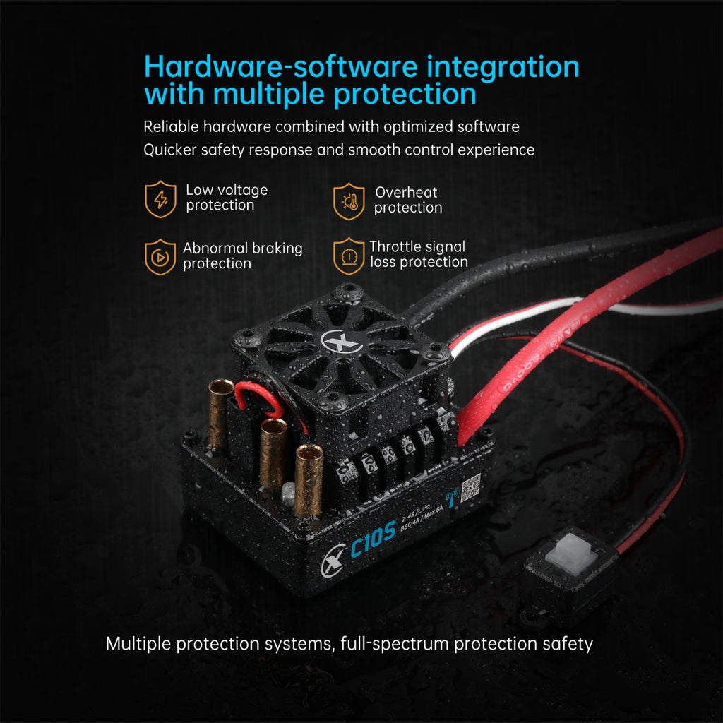 XC-ESC C10S 80A Brushless Sensorless ESC for 1/10 RC Cars with Bluetooth App Tuning & Adjustable BEC
