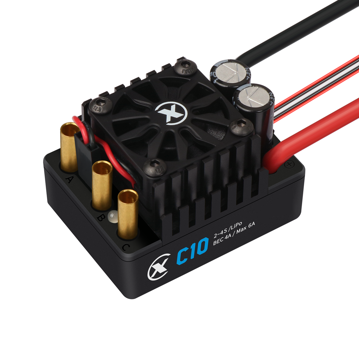 XC-ESC C10 120A Brushless ESC for 2-4S LiPo 1/10 RC Cars with Bluetooth App Tuning & Adjustable BEC