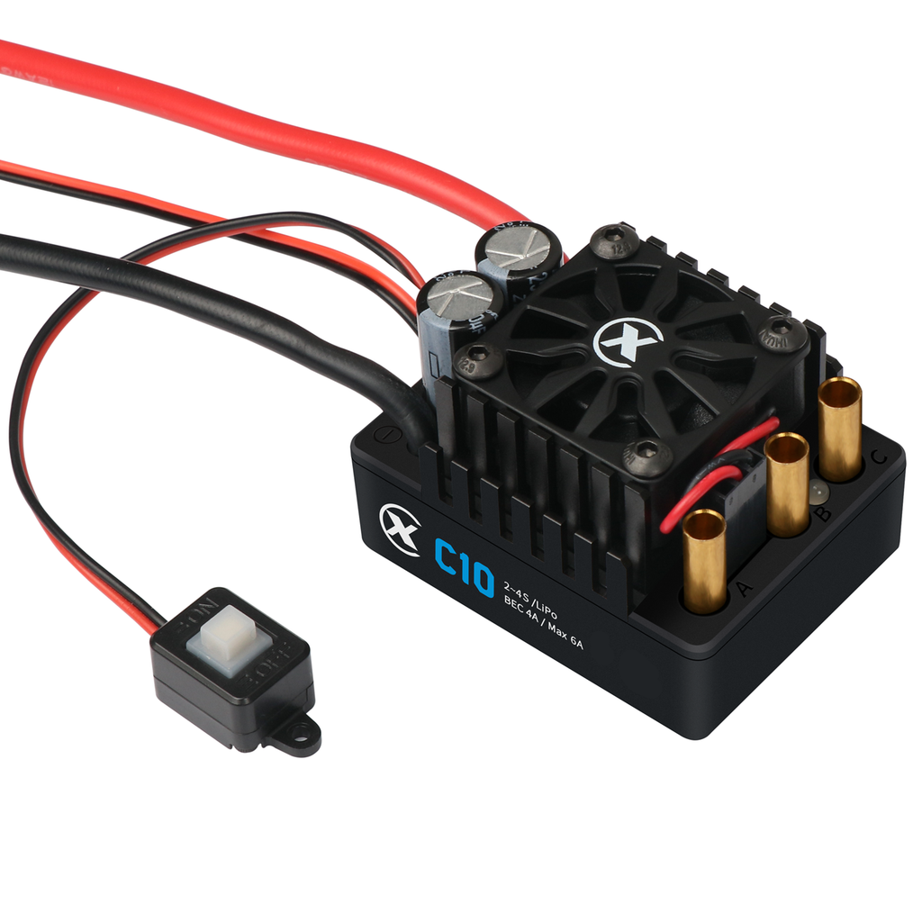 XC-ESC C10 120A Brushless ESC for 2-4S LiPo 1/10 RC Cars with Bluetooth App Tuning & Adjustable BEC