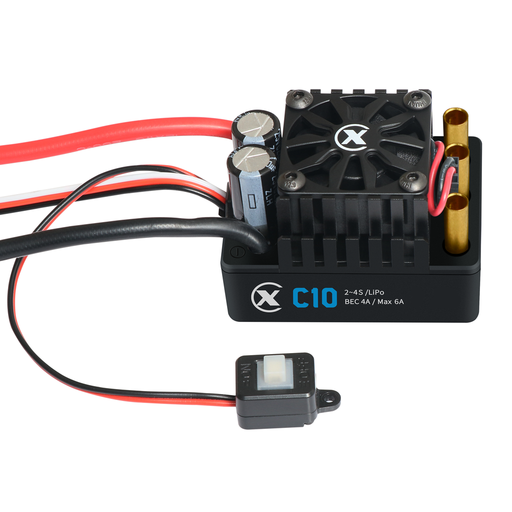 XC-ESC C10 120A Brushless ESC for 2-4S LiPo 1/10 RC Cars with Bluetooth App Tuning & Adjustable BEC