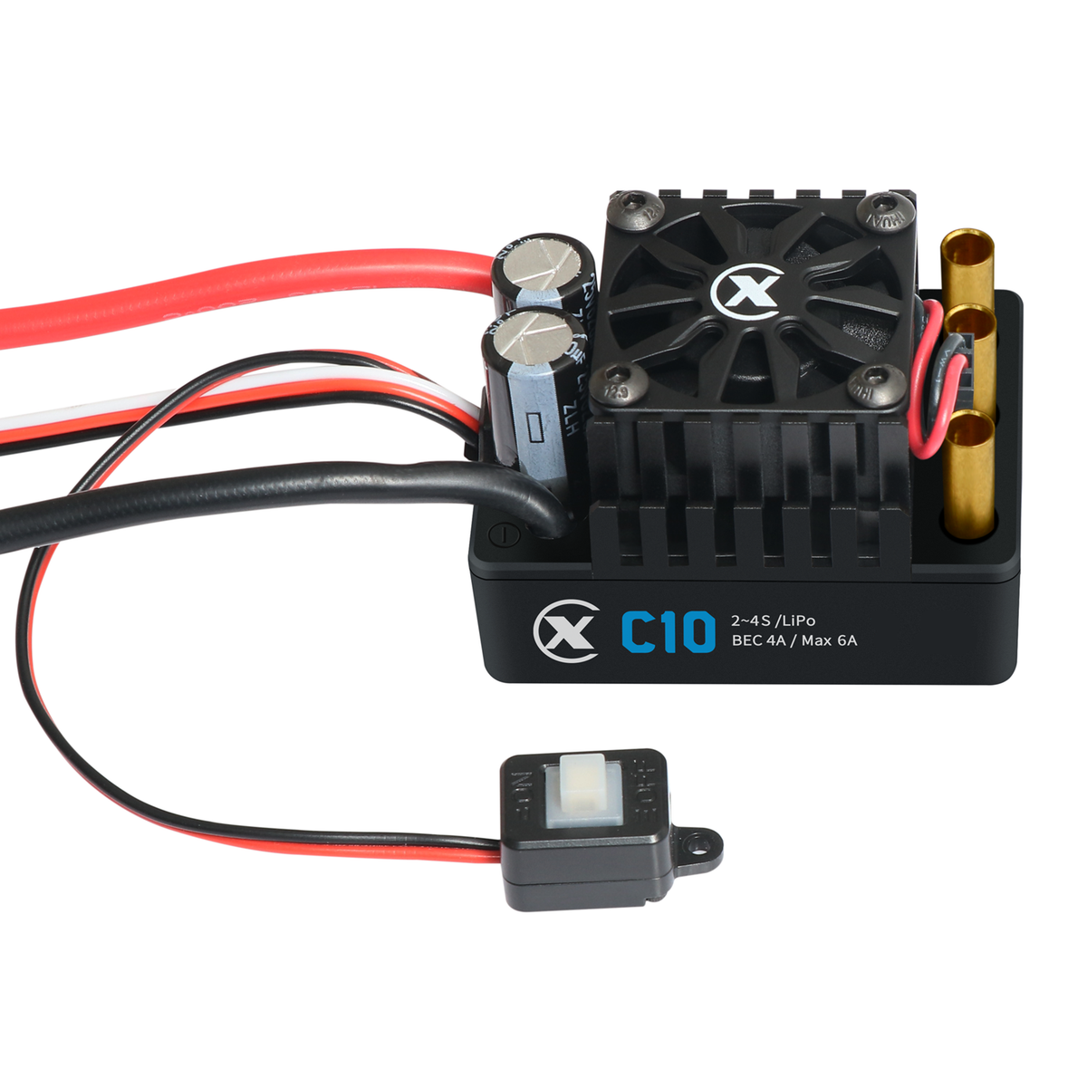 XC-ESC C10 120A Brushless ESC for 2-4S LiPo 1/10 RC Cars with Bluetooth App Tuning & Adjustable BEC