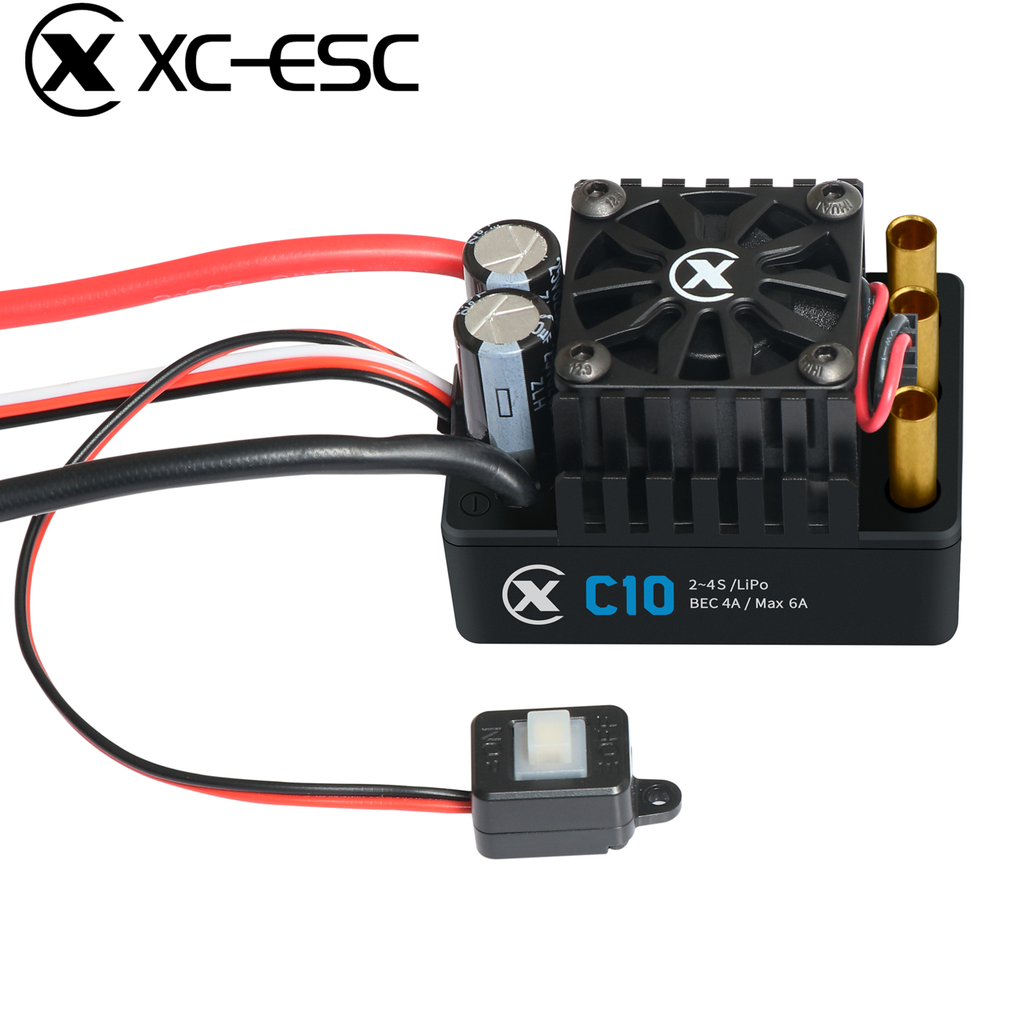 XC-ESC C10 120A Brushless ESC for 2-4S LiPo 1/10 RC Cars with Bluetooth App Tuning & Adjustable BEC