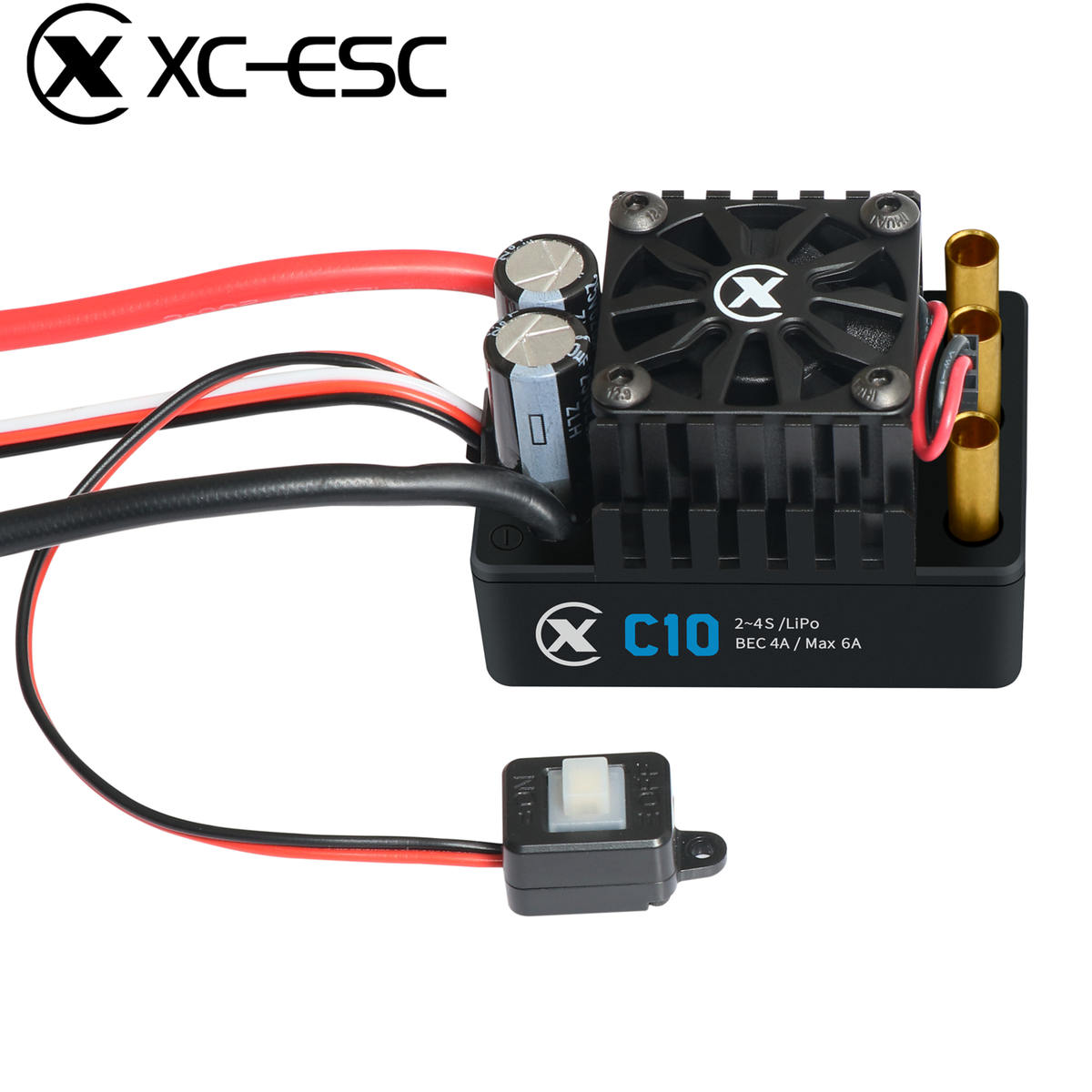 XC-ESC C10 120A Brushless ESC for 2-4S LiPo 1/10 RC Cars with Bluetooth App Tuning & Adjustable BEC