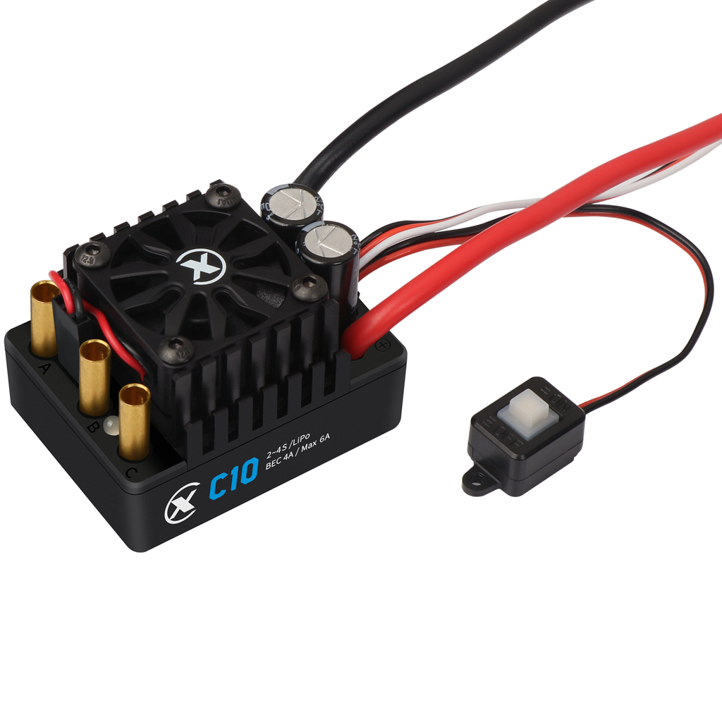 XC-ESC C10 120A Brushless ESC for 2-4S LiPo 1/10 RC Cars with Bluetooth App Tuning & Adjustable BEC