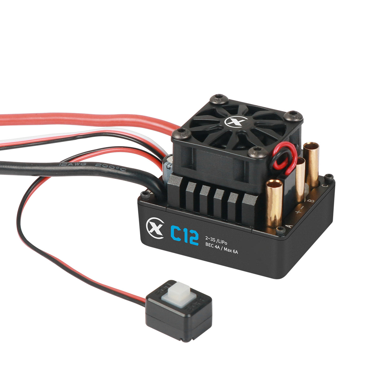 XC-ESC C12 60A Brushless ESC for 1/10 1/12 RC Cars with Bluetooth App Control & Adjustable BEC 2-3S LiPo