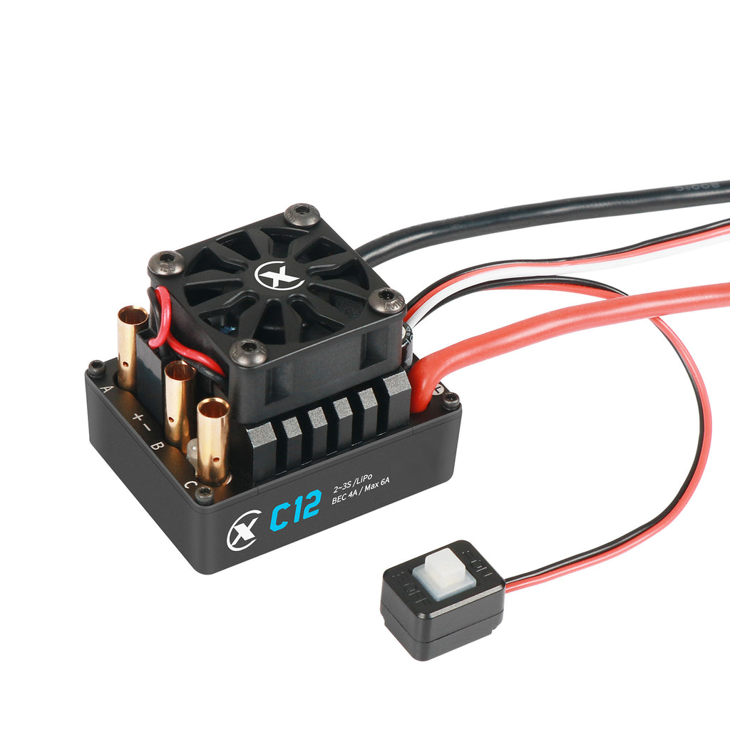 XC-ESC C12 60A Brushless ESC for 1/10 1/12 RC Cars with Bluetooth App Control & Adjustable BEC 2-3S LiPo