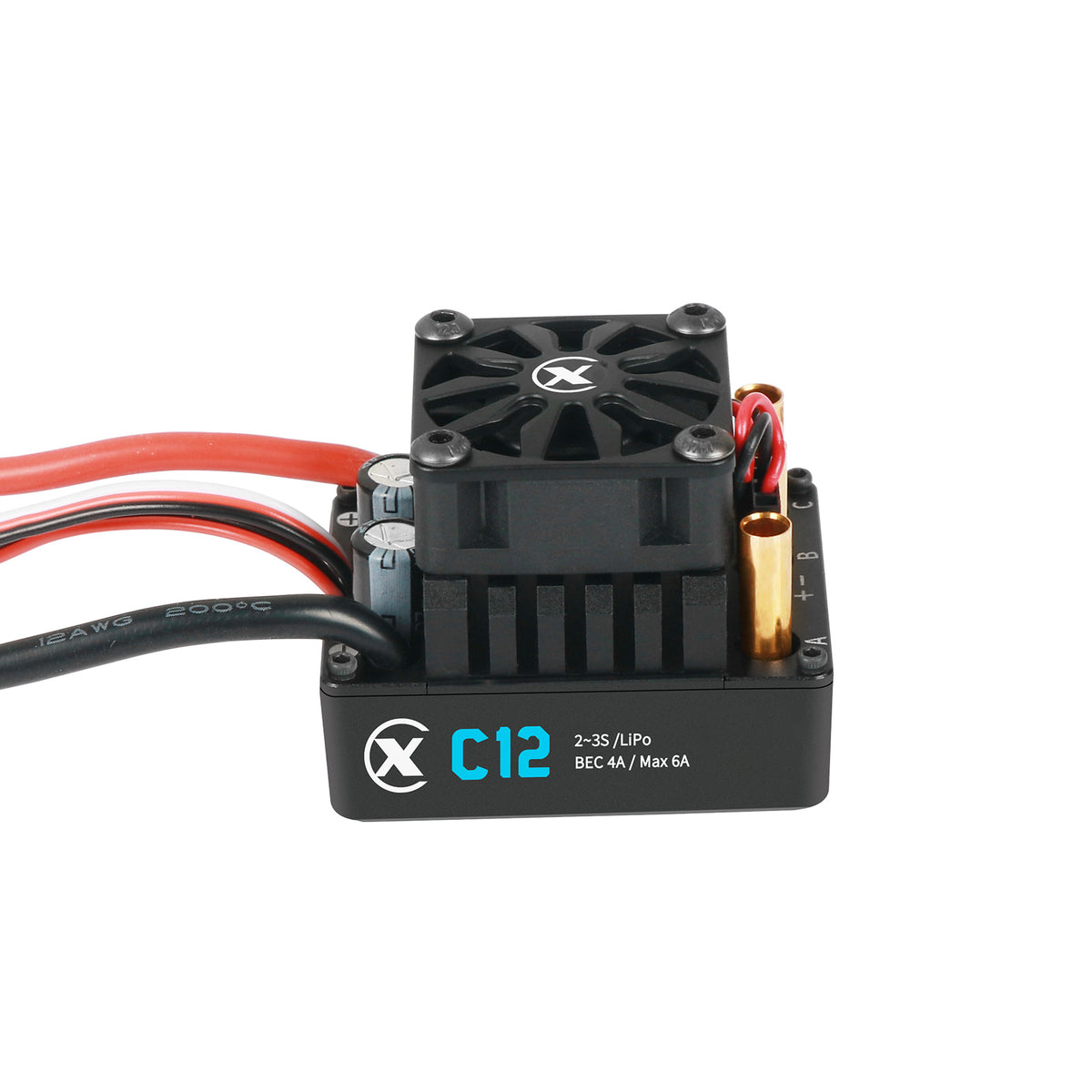 XC-ESC C12 60A Brushless ESC for 1/10 1/12 RC Cars with Bluetooth App Control & Adjustable BEC 2-3S LiPo