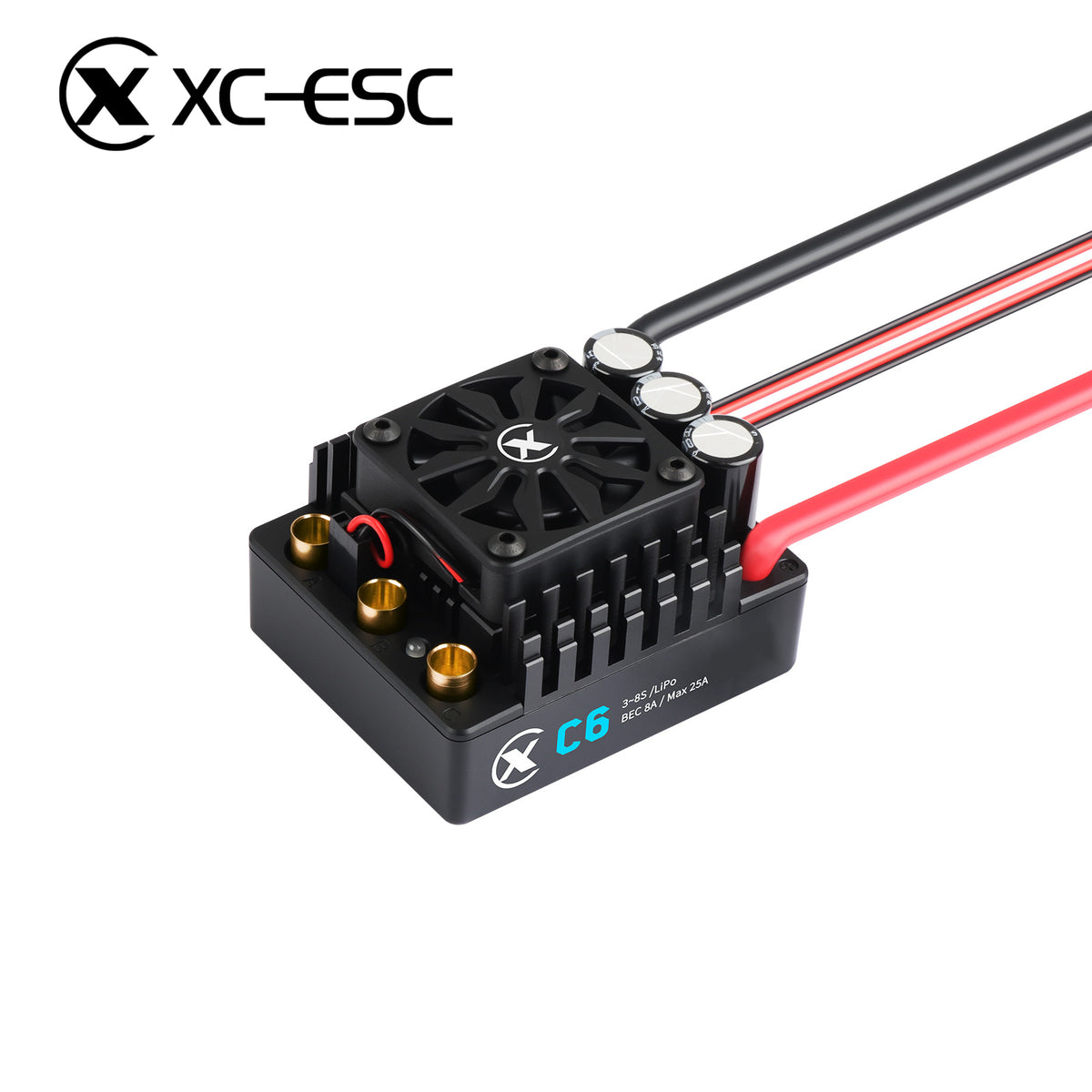 XC-ESC C6 200A Brushless ESC for 3-8S LiPo RC Cars with Bluetooth App Tuning & Adjustable BEC