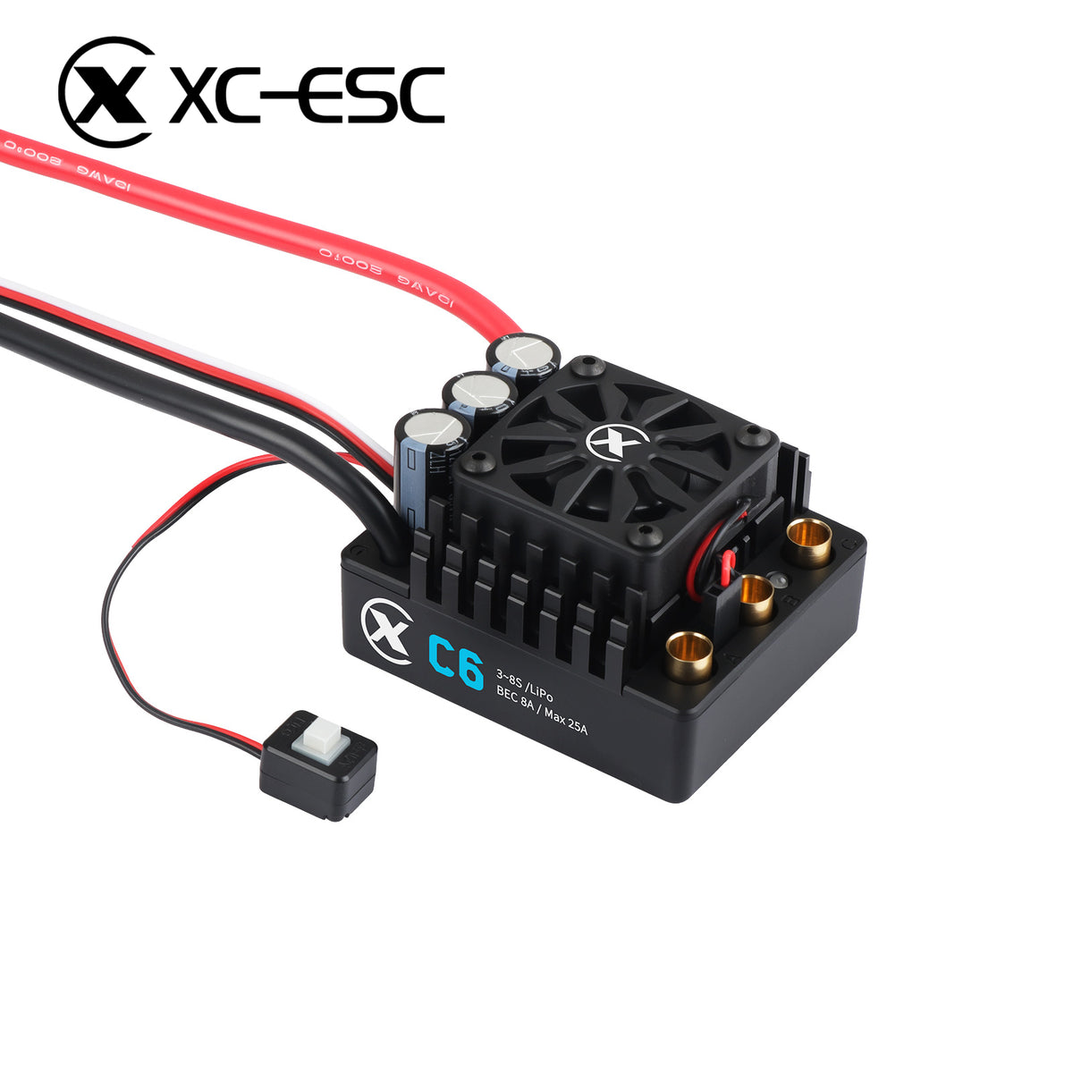 XC-ESC C6 200A Brushless ESC for 3-8S LiPo RC Cars with Bluetooth App Tuning & Adjustable BEC