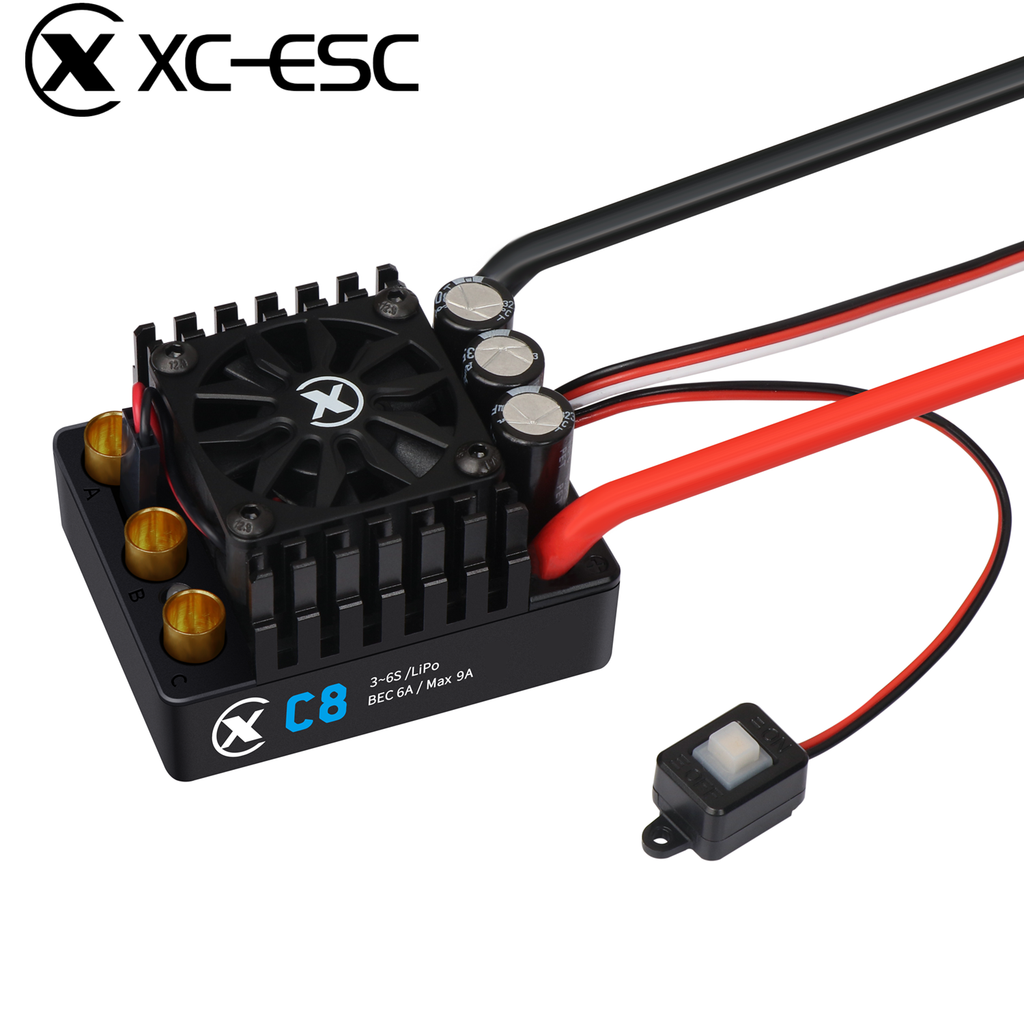 XC-ESC C8 160A Brushless ESC for 3-6S LiPo 1/8 RC Cars with Bluetooth App Tuning & Adjustable BEC