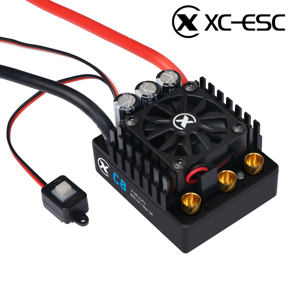 XC-ESC C8 160A Brushless ESC for 3-6S LiPo 1/8 RC Cars with Bluetooth App Tuning & Adjustable BEC