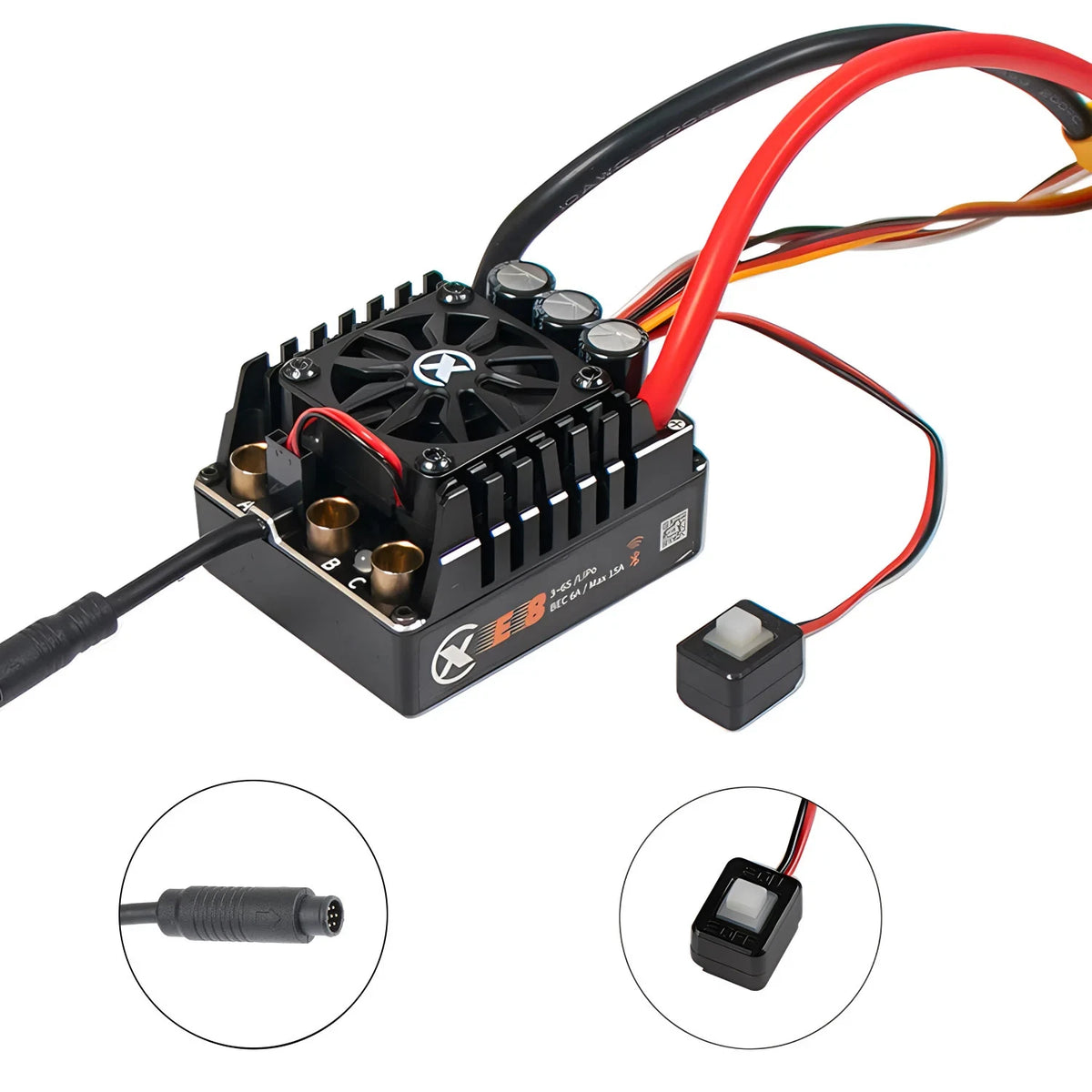XC-ESC E8 160A Brushless ESC for 1/8 RC Cars 3-6S LiPo with Bluetooth App Tuning & Adjustable BEC