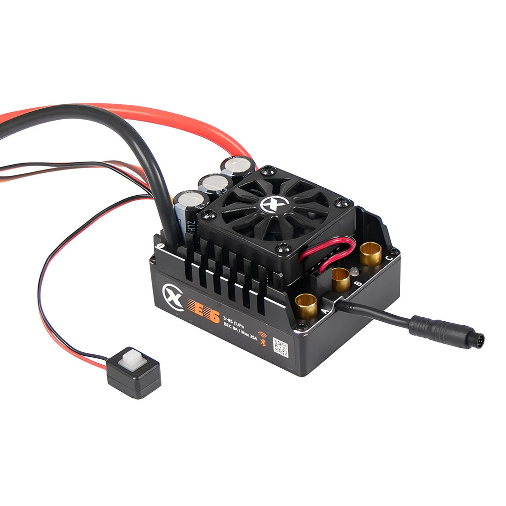 XC-ESC E6 200A Brushless ESC for 1/6 RC Cars 3-8S LiPo with Bluetooth App Control & Adjustable BEC