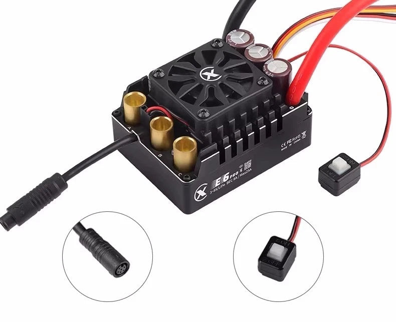 XC-ESC E6 Pro 300A Brushless ESC for 1/7 1/6 RC Cars 3-8S LiPo with Bluetooth App Tuning & Adjustable BEC