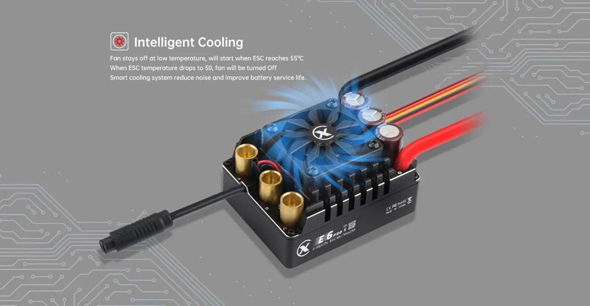 XC-ESC E6 Pro 300A Brushless ESC for 1/7 1/6 RC Cars 3-8S LiPo with Bluetooth App Tuning & Adjustable BEC