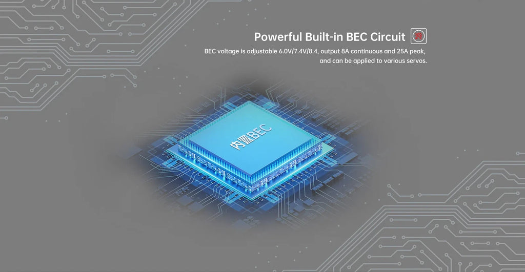 XC-ESC E6 200A Brushless ESC for 1/6 RC Cars 3-8S LiPo with Bluetooth App Control & Adjustable BEC