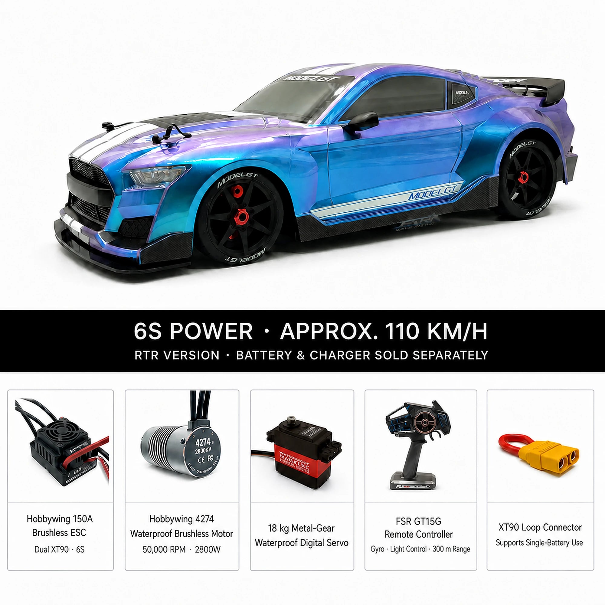 Model GT 6S RTR vehicle and included electronics